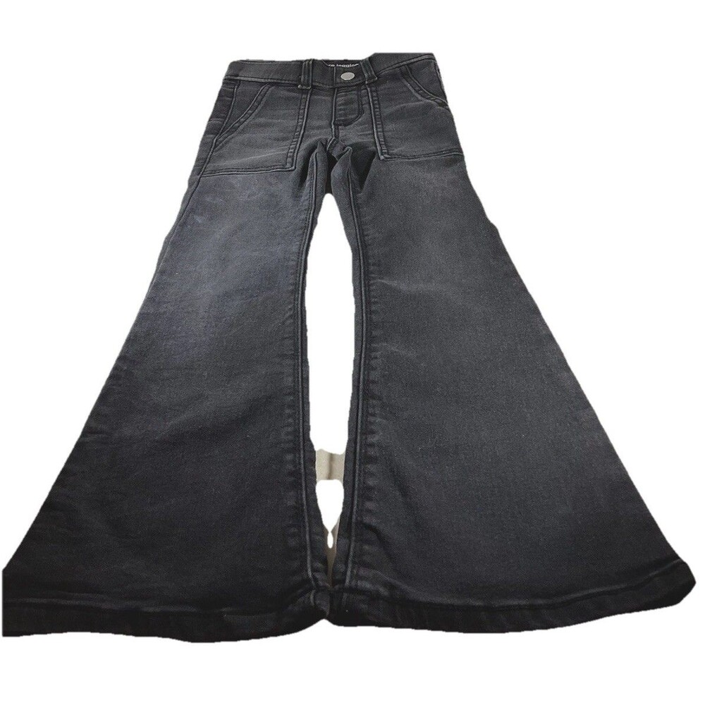 Wonder Nation Toddler Girl's Size XS (4-5) Flare Jegging Pull On Jeans Black
